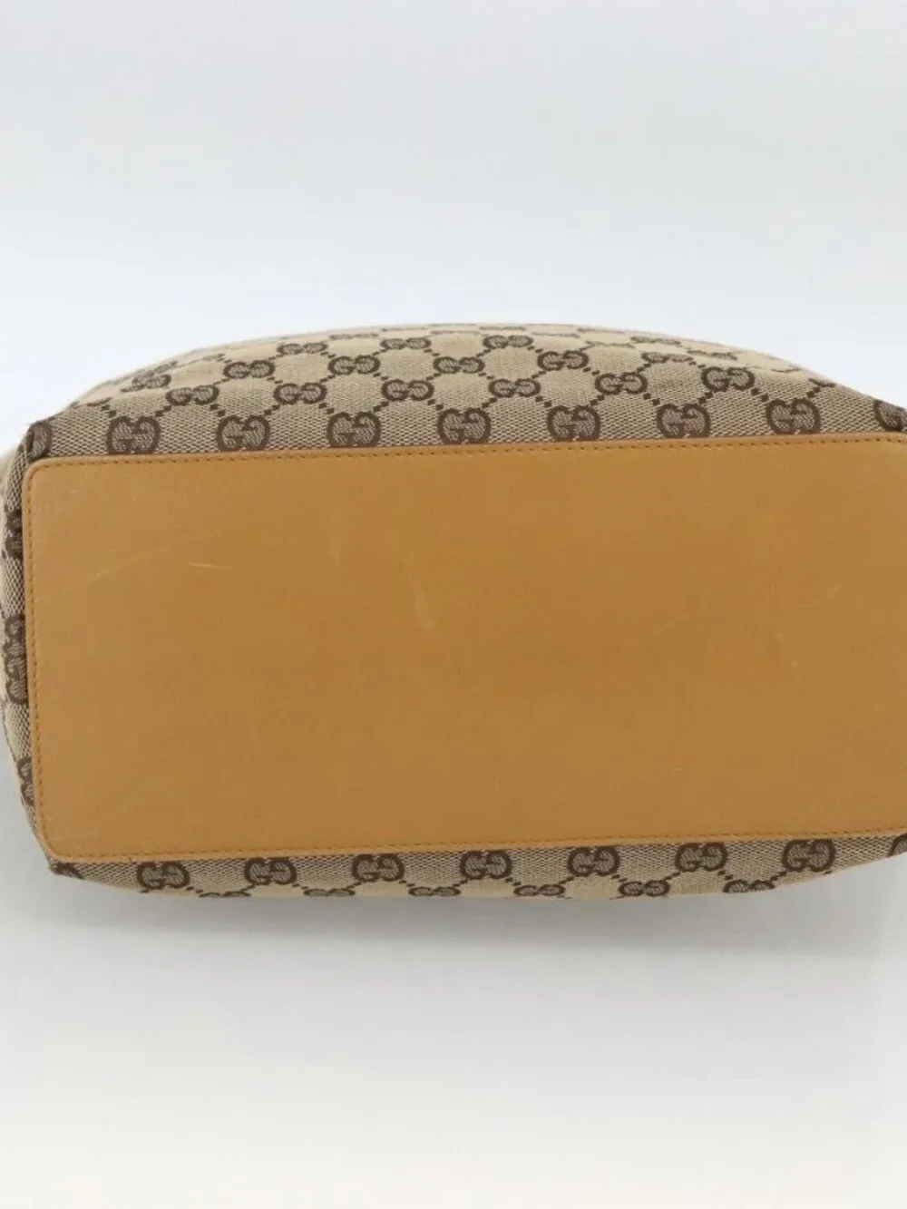 GUCCI GG Canvas Tote Bag Beige Gold 002 1098 2404 Auth ka2901